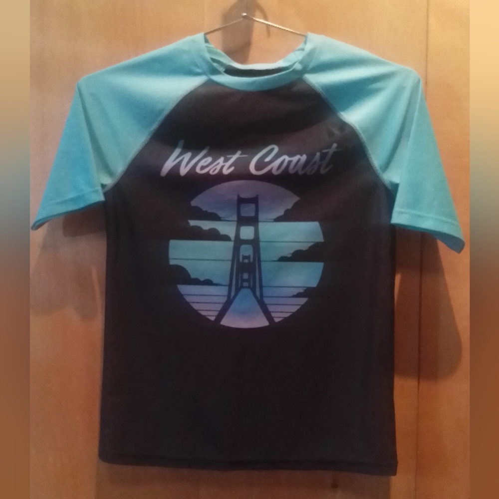 Kid's Rash Guard Old Navy, Size L (10-12), Color- Navy & Teal